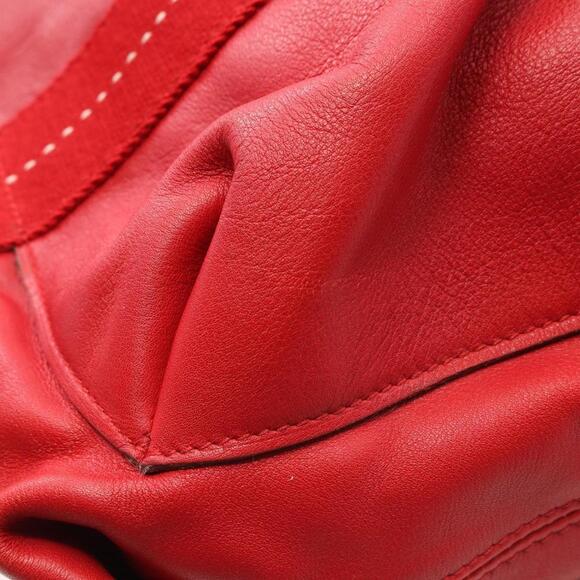 HERMES Red Leather Tote Bag - Picture 7 of 9